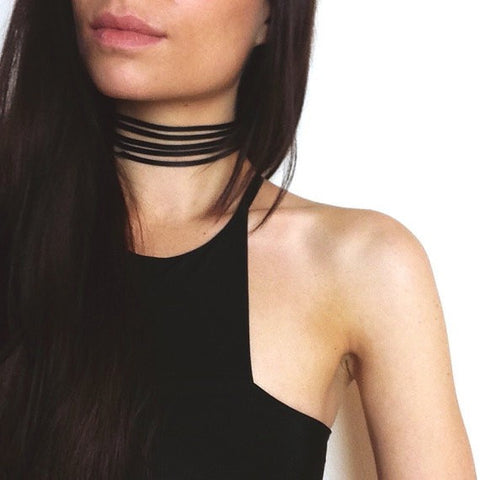 Black suede choker / Gothic velvet chokers - gothicstate