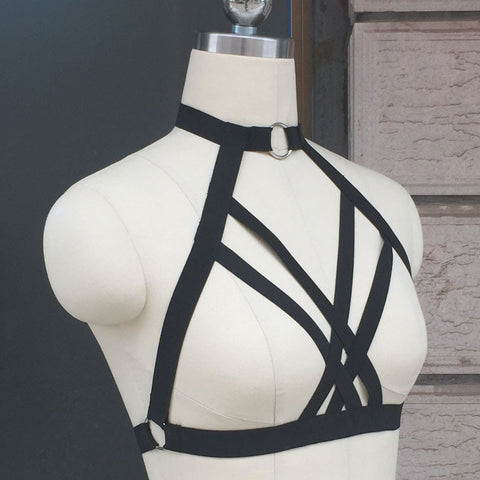 Black Harness Cage Bra Exotic Apparel - gothicstate