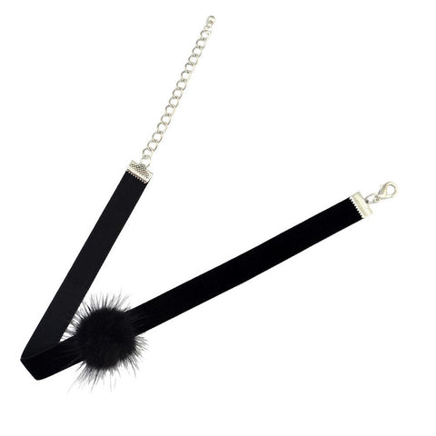 Black Fur Chokers - gothicstate