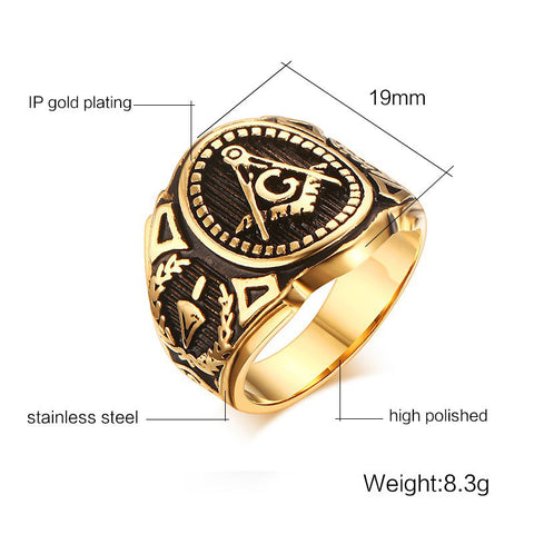 Gold Masonic Ring - gothicstate