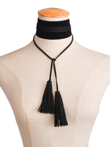 Tassel Velvet  Choker - gothicstate