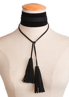 Tassel Velvet  Choker - gothicstate