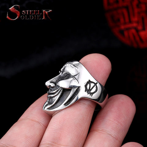 Fawkes Mask V for Vendetta Ring - gothicstate