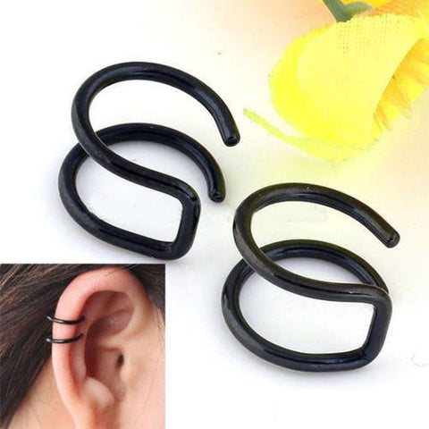 2 Pcs/set Simple Ear Clip Cuff Wrap Earrings - gothicstate