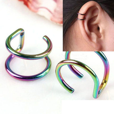 2 Pcs/set Simple Ear Clip Cuff Wrap Earrings - gothicstate