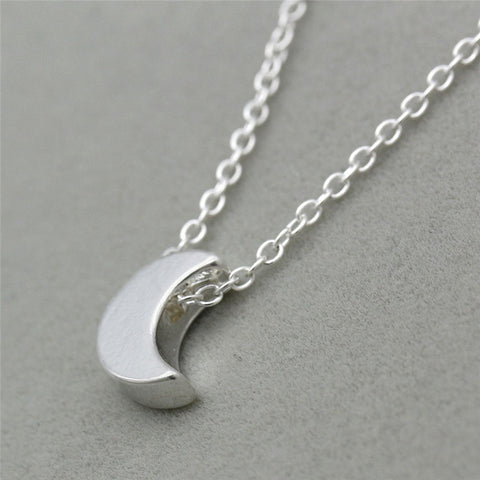 Minimalist Crescent Moon Silver Gold  Long Necklace - gothicstate