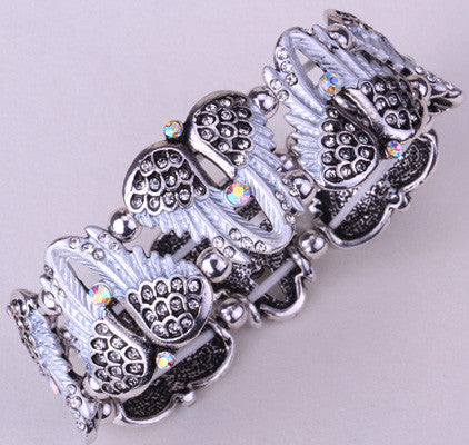 Angel Wings Stretch Bracelet for Women Bikers - gothicstate