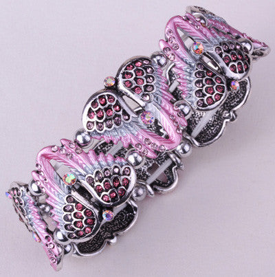 Angel Wings Stretch Bracelet for Women Bikers - gothicstate