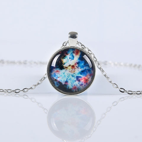 Galaxy Necklaces Nebula Space Glass Cabochon Pendants - gothicstate