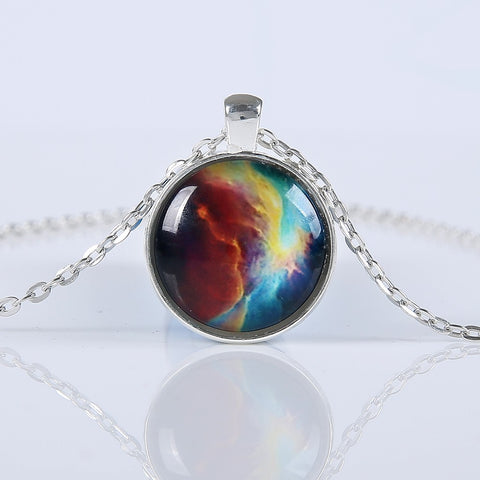 Galaxy Necklaces Nebula Space Glass Cabochon Pendants - gothicstate