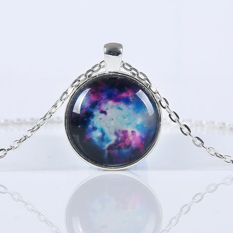 Galaxy Necklaces Nebula Space Glass Cabochon Pendants - gothicstate