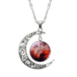 1 Pcs Hollow Moon & Glass Galaxy Statement Necklaces - gothicstate