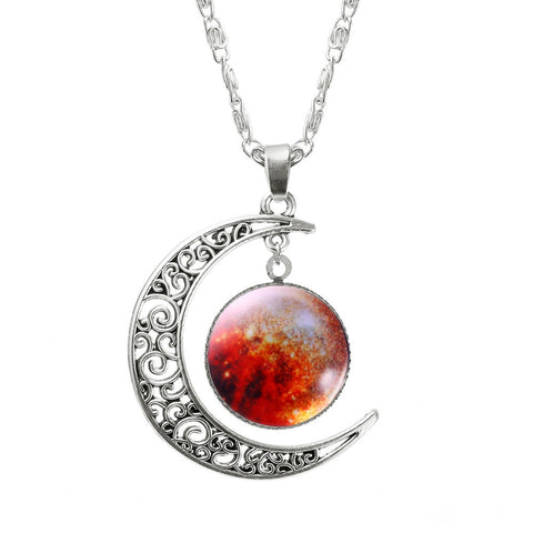 1 Pcs Hollow Moon & Glass Galaxy Statement Necklaces - gothicstate