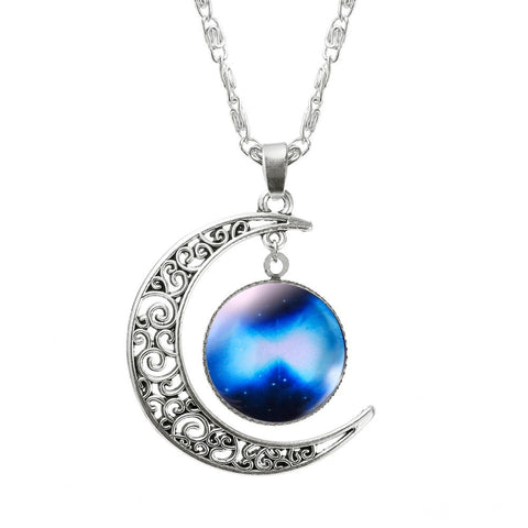 1 Pcs Hollow Moon & Glass Galaxy Statement Necklaces - gothicstate