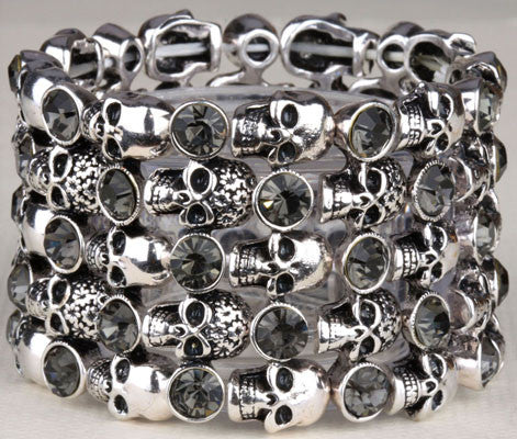 Skull Skeleton Stretch Bracelet for Women Bikers - gothicstate