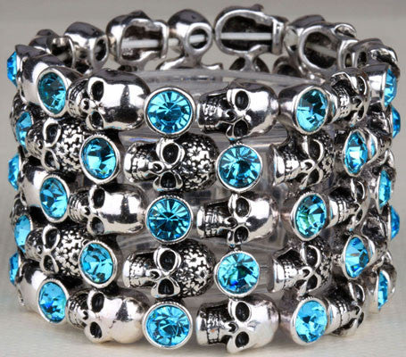 Skull Skeleton Stretch Bracelet for Women Bikers - gothicstate