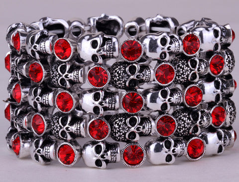 Skull Skeleton Stretch Bracelet for Women Bikers - gothicstate