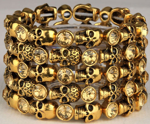 Skull Skeleton Stretch Bracelet for Women Bikers - gothicstate