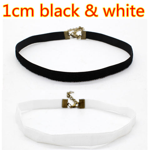 2PCS Punk Ribbon round Black Velvet Choker - gothicstate