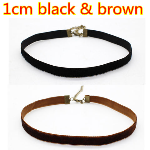 2PCS Punk Ribbon round Black Velvet Choker - gothicstate