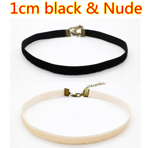 2PCS Punk Ribbon round Black Velvet Choker - gothicstate