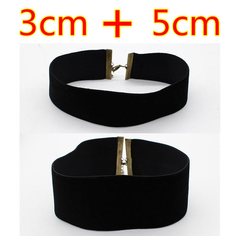 2PCS Punk Ribbon round Black Velvet Choker - gothicstate