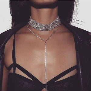 Rhinestone Crystal Gem  Luxury Choker - gothicstate