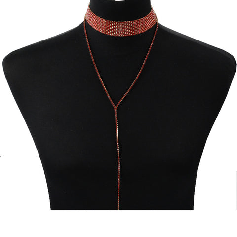 Rhinestone Crystal Gem  Luxury Choker - gothicstate