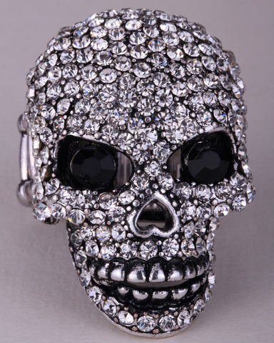 Skull Stretch Ring W Moving Jaw Halloween - gothicstate