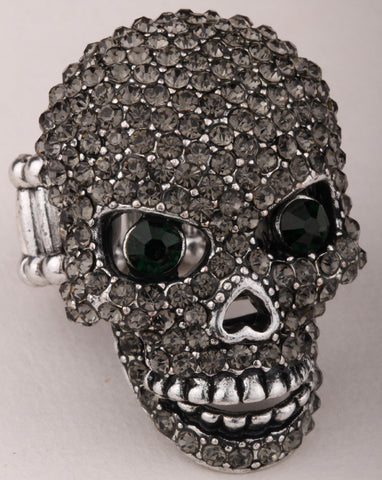 Skull Stretch Ring W Moving Jaw Halloween - gothicstate