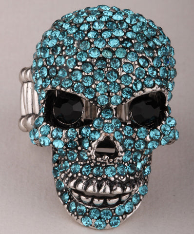 Skull Stretch Ring W Moving Jaw Halloween - gothicstate