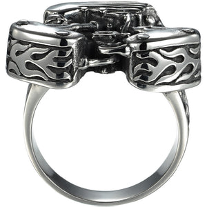 Cool Biker / Motorcycle Engine Vintage Ring - gothicstate