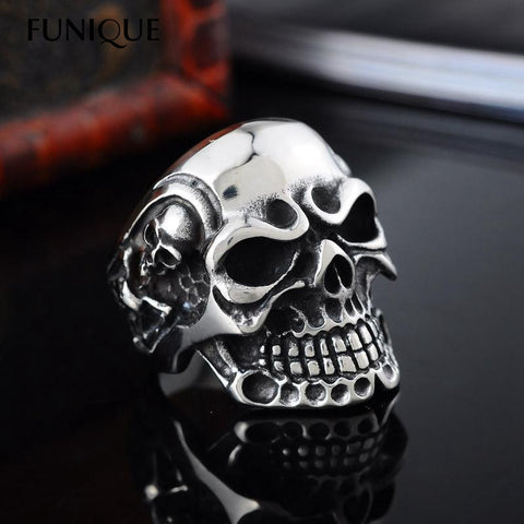 1PC Viking Skeleton Skull Biker Ring Size 8-11 Punk Rock Jewelry - gothicstate