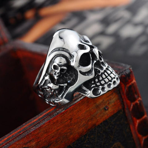 1PC Viking Skeleton Skull Biker Ring Size 8-11 Punk Rock Jewelry - gothicstate