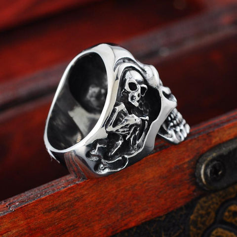 1PC Viking Skeleton Skull Biker Ring Size 8-11 Punk Rock Jewelry - gothicstate