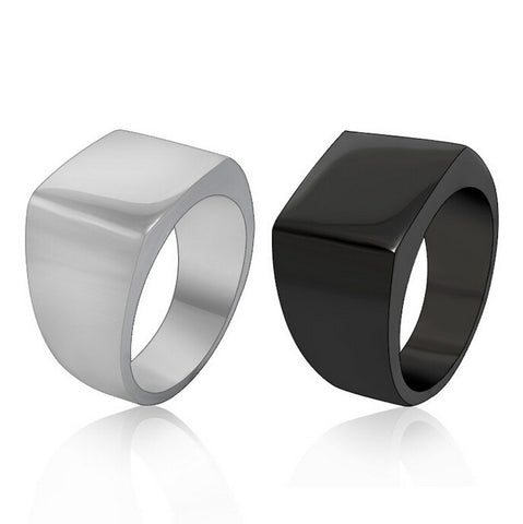 Simple Men Ring Never Fade Black / Silver Color - gothicstate