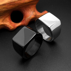 Simple Men Ring Never Fade Black / Silver Color - gothicstate