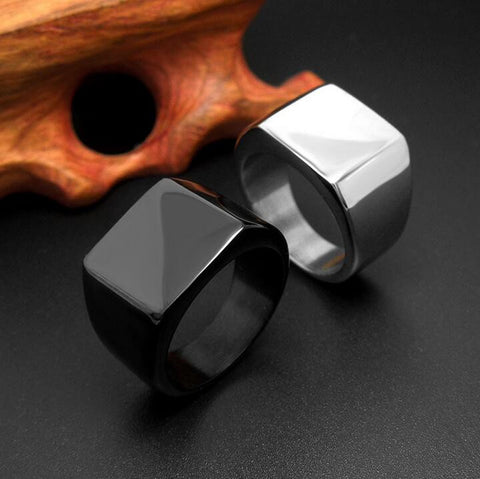 Simple Men Ring Never Fade Black / Silver Color - gothicstate