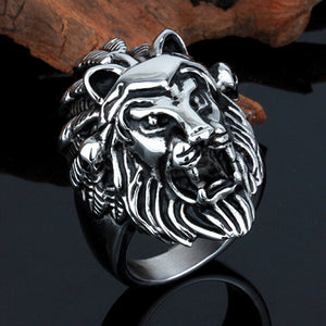 Lion Head Allergy Free Punk Rock Non-Mainstream Mens Rings/Party Accessory - gothicstate