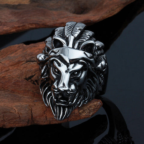 Lion Head Allergy Free Punk Rock Non-Mainstream Mens Rings/Party Accessory - gothicstate