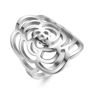 Hollow Camellia Ring - gothicstate