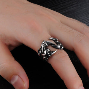Long Sharp Wolf Claw Metal Biker Finger Rings - gothicstate