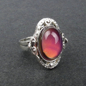 Vintage Retro Color Change Oval  Changeable Ring Temperature - gothicstate