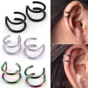 2 Pcs/set Simple Ear Clip Cuff Wrap Earrings - gothicstate