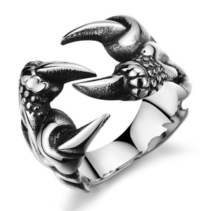 Long Sharp Wolf Claw Metal Biker Finger Rings - gothicstate