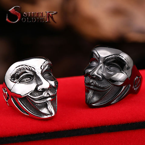 Fawkes Mask V for Vendetta Ring - gothicstate