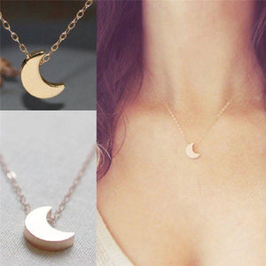 Minimalist Crescent Moon Silver Gold  Long Necklace - gothicstate