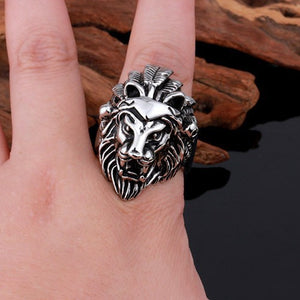 Lion Head Allergy Free Punk Rock Non-Mainstream Mens Rings/Party Accessory - gothicstate