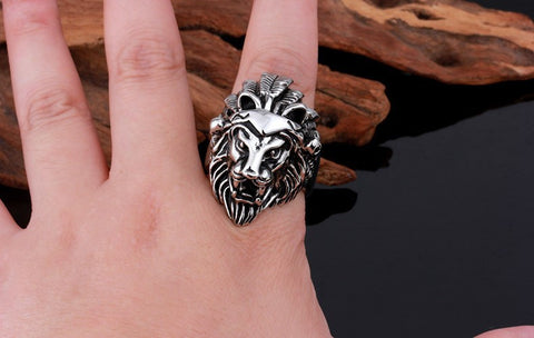 Lion Head Allergy Free Punk Rock Non-Mainstream Mens Rings/Party Accessory - gothicstate