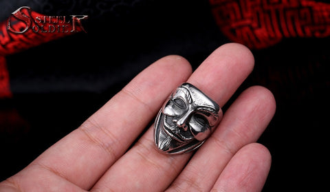 Fawkes Mask V for Vendetta Ring - gothicstate